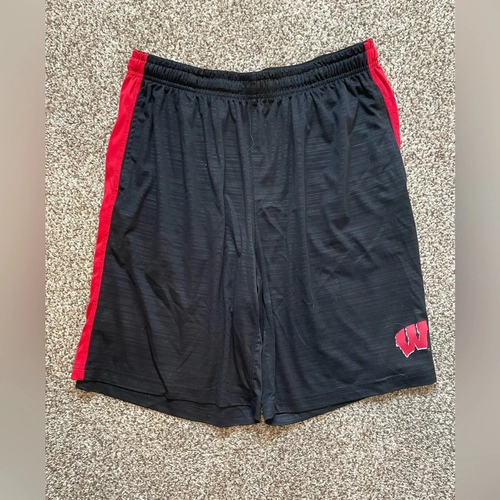 Colosseum Black and Red Athletic Shorts Lightweight Breathable Design